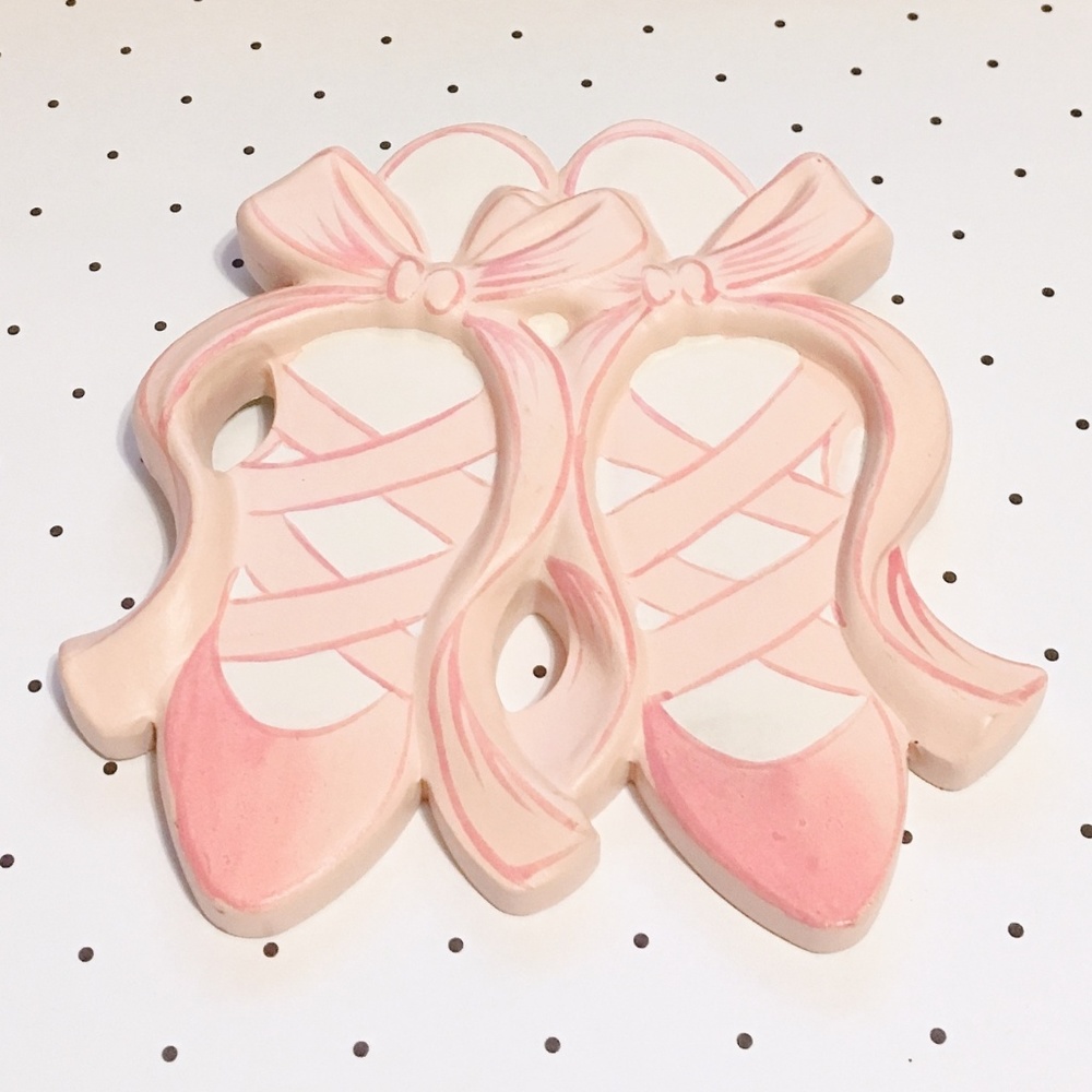 Vintage Pink Ballet Slippers Ballerina Wall Decor